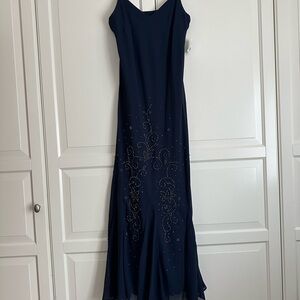 Elegant Navy Evening Dress
